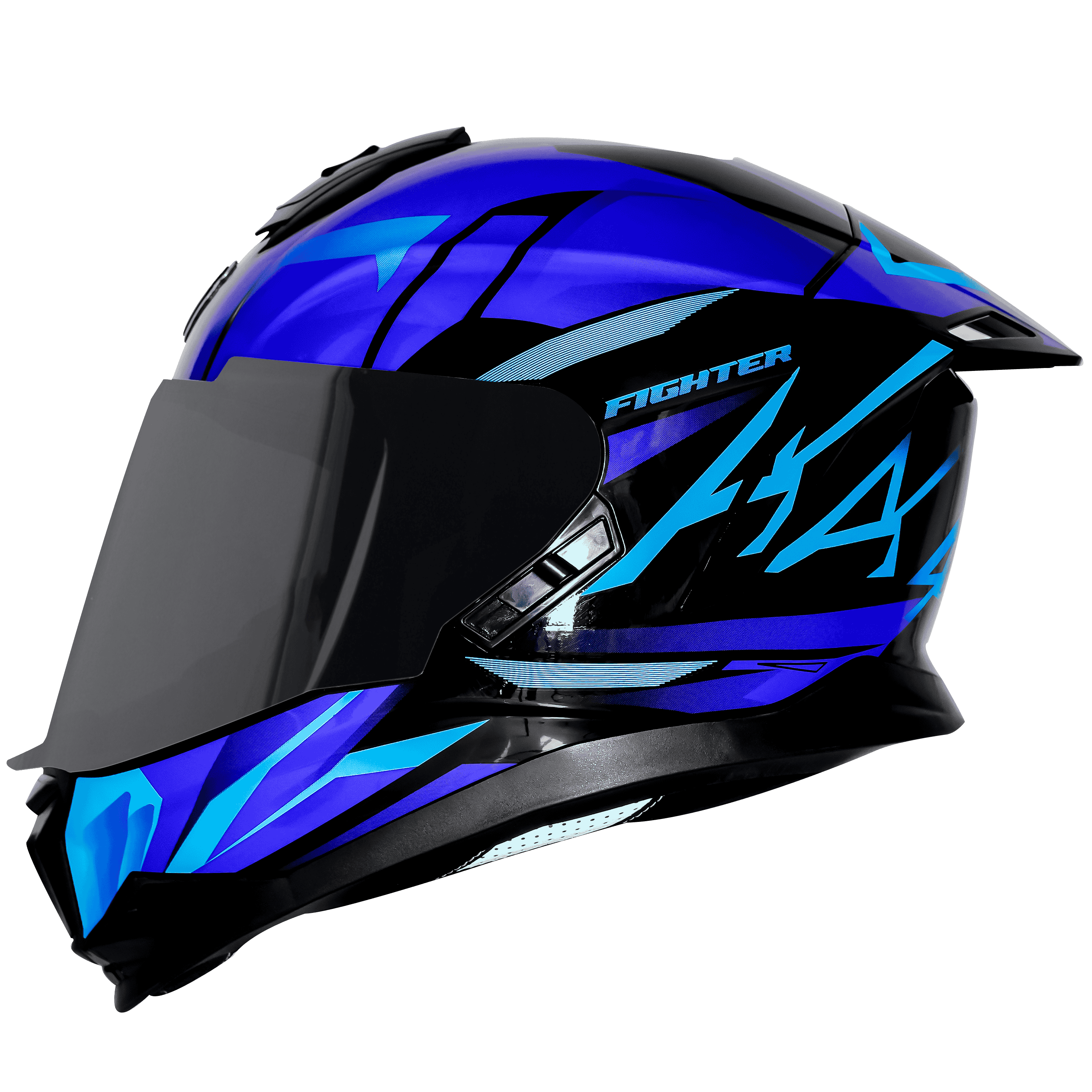 SBH-57 ISS FIGHTER F4 MAT BLACK WITH SKY BLUE